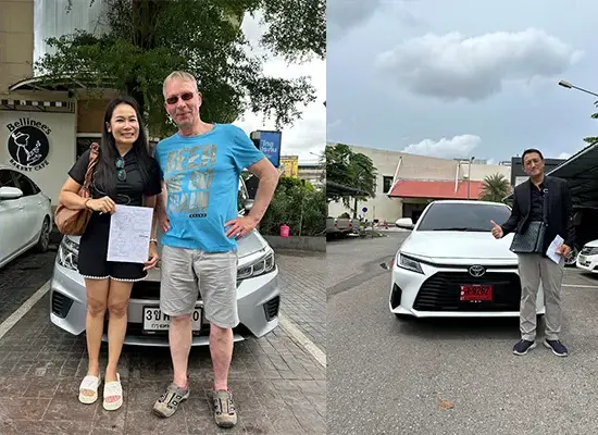 ทีมงาน O Car Rent ส่งมอบรถให้ลูกค้าที่อุดรธานี